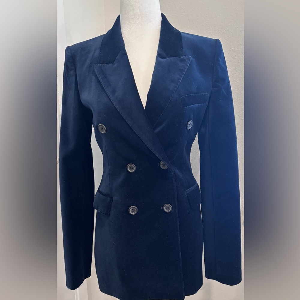 Zara Navy Double-Breasted Blazer